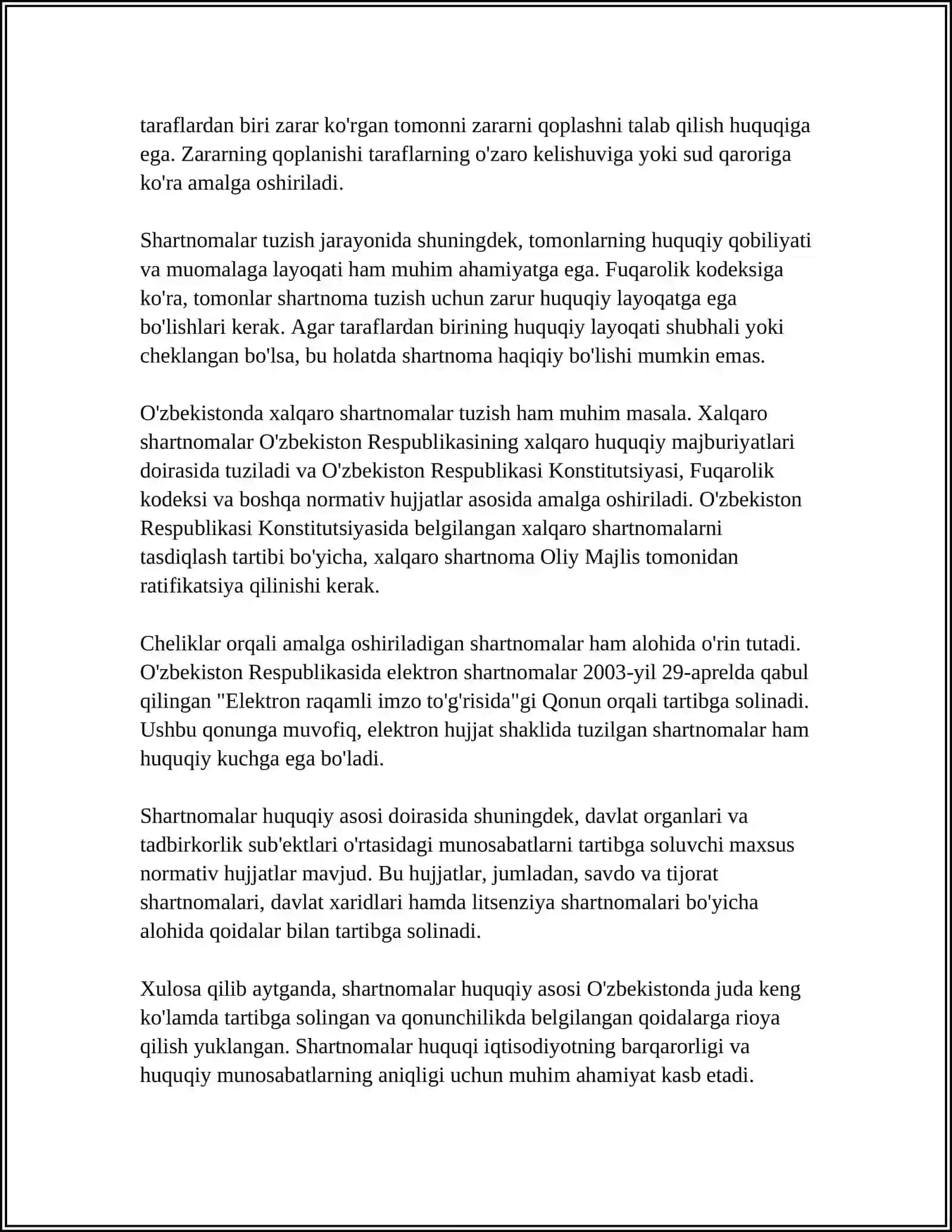 SHARTNOMALAR VA TASHKILOT NAZARYASI 4