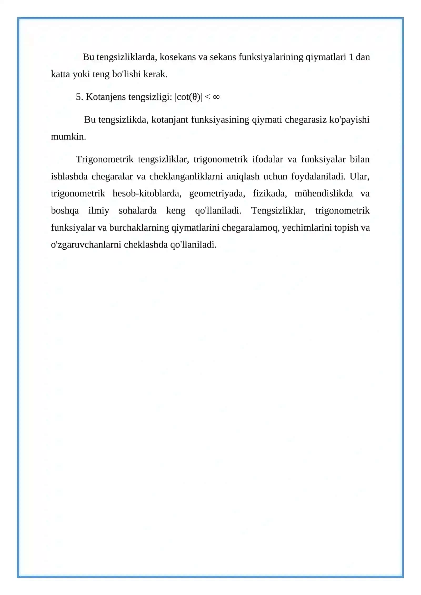 “MAKTABDA MATEMATIK ANALIZ ELEMENTLARI” FANIDAN YOZGAN 4