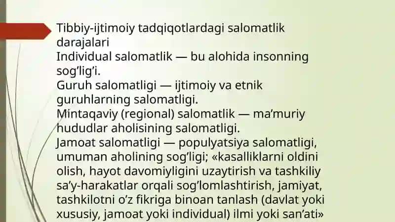 Salomatlik, kasallik oldi holati, kasallik, oʻlim 4