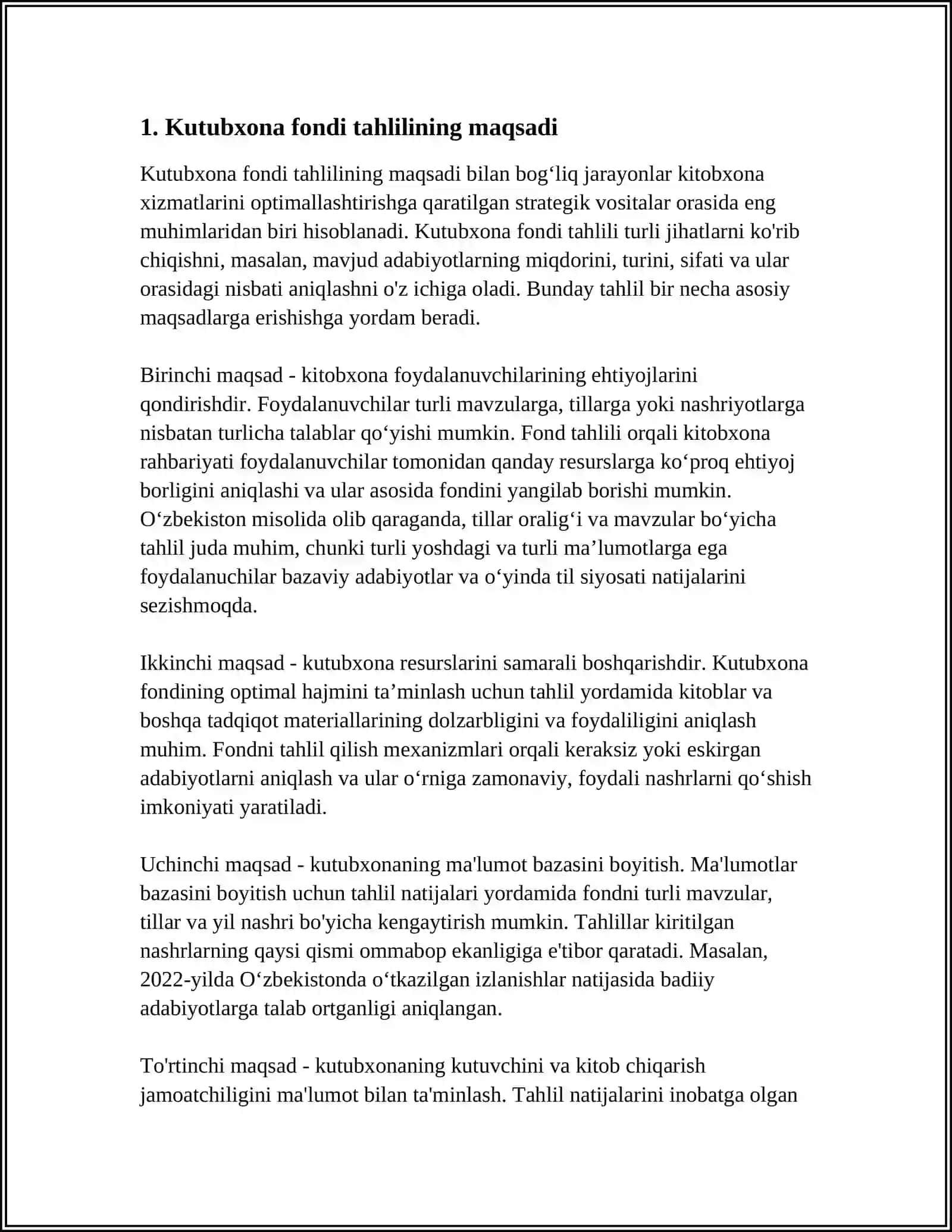 KUTUBXONA FONDI TAHLILI 4