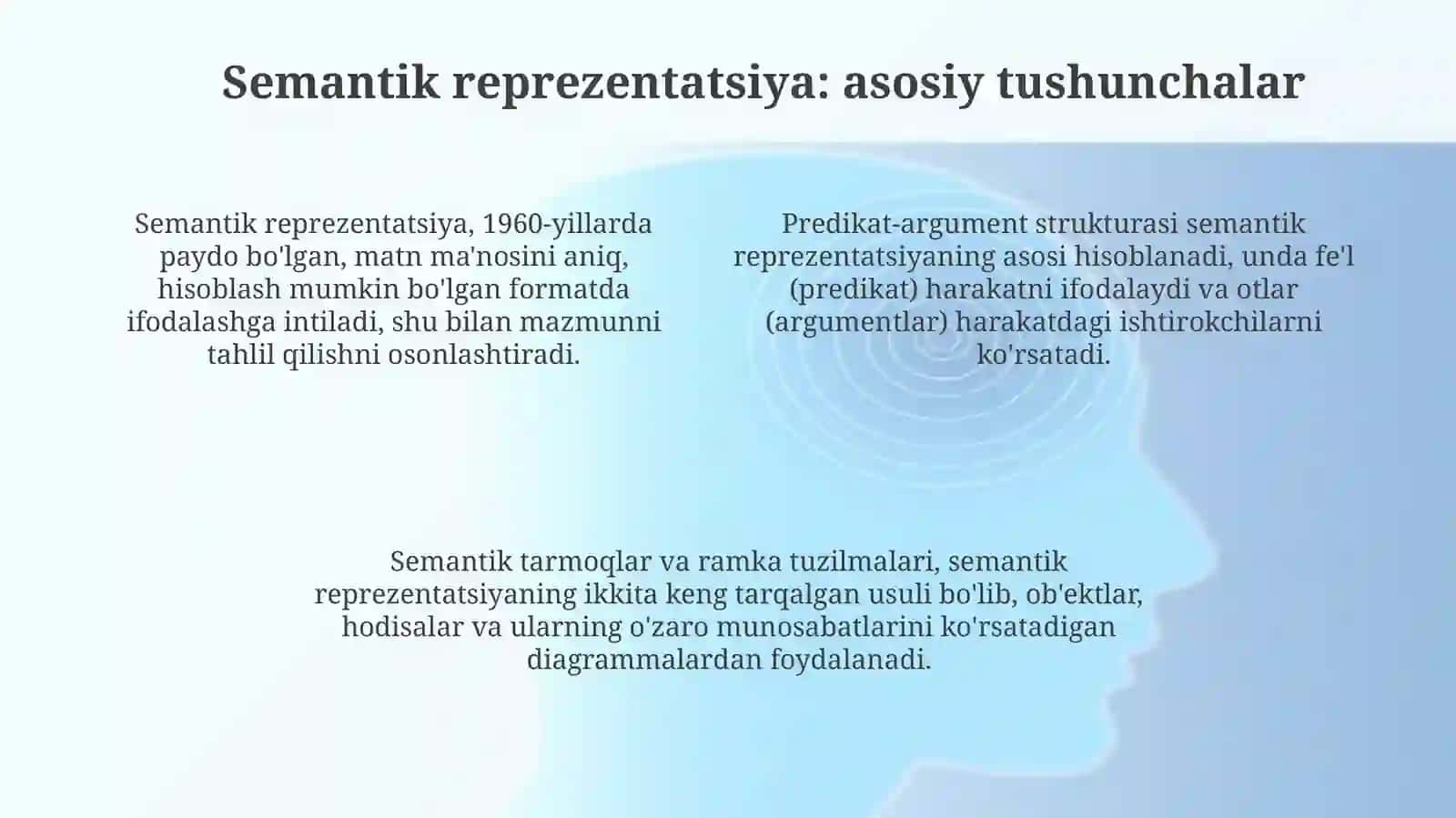 Tarjima qilingan tilda matnning sintezi: matnning semantik namoyishi, sintaktik strukturalar 4