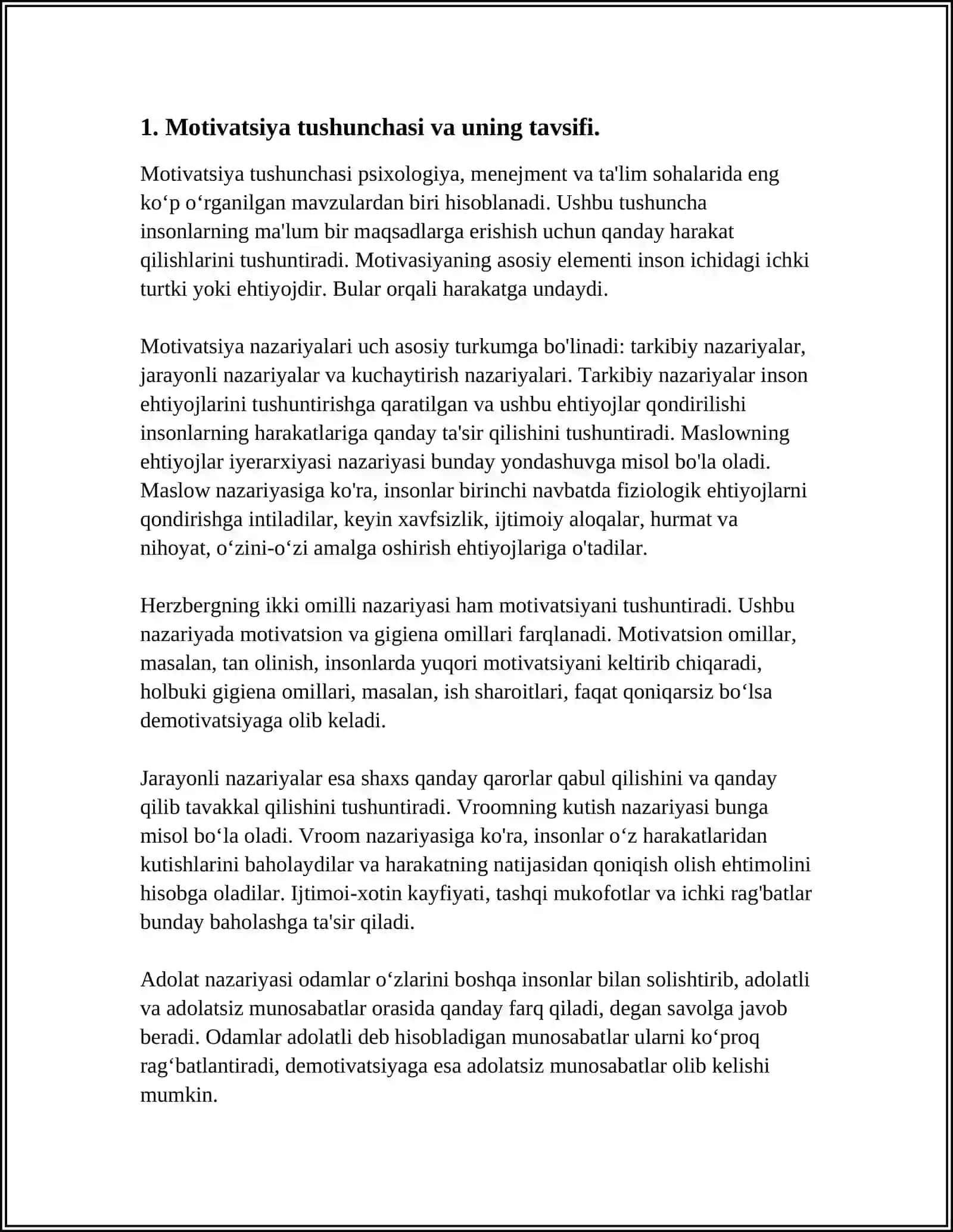 XORIJ PSIXOLOGIYASIDA MOTIV VA MOTIVATSIYA MUAMMOSI 4
