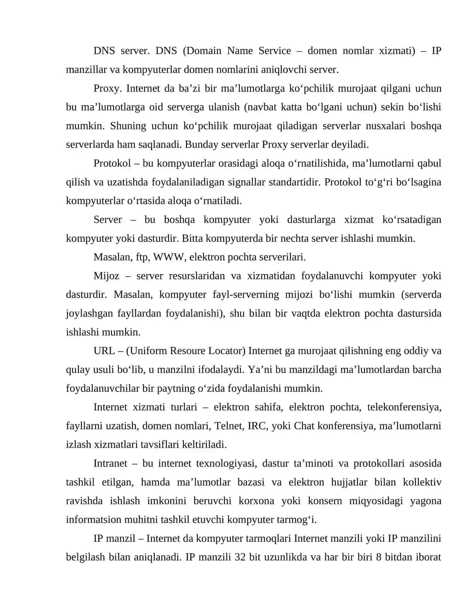 Internet tarmogʻi. Internet Explorer dasturida ishlash. Elektron pochta 4