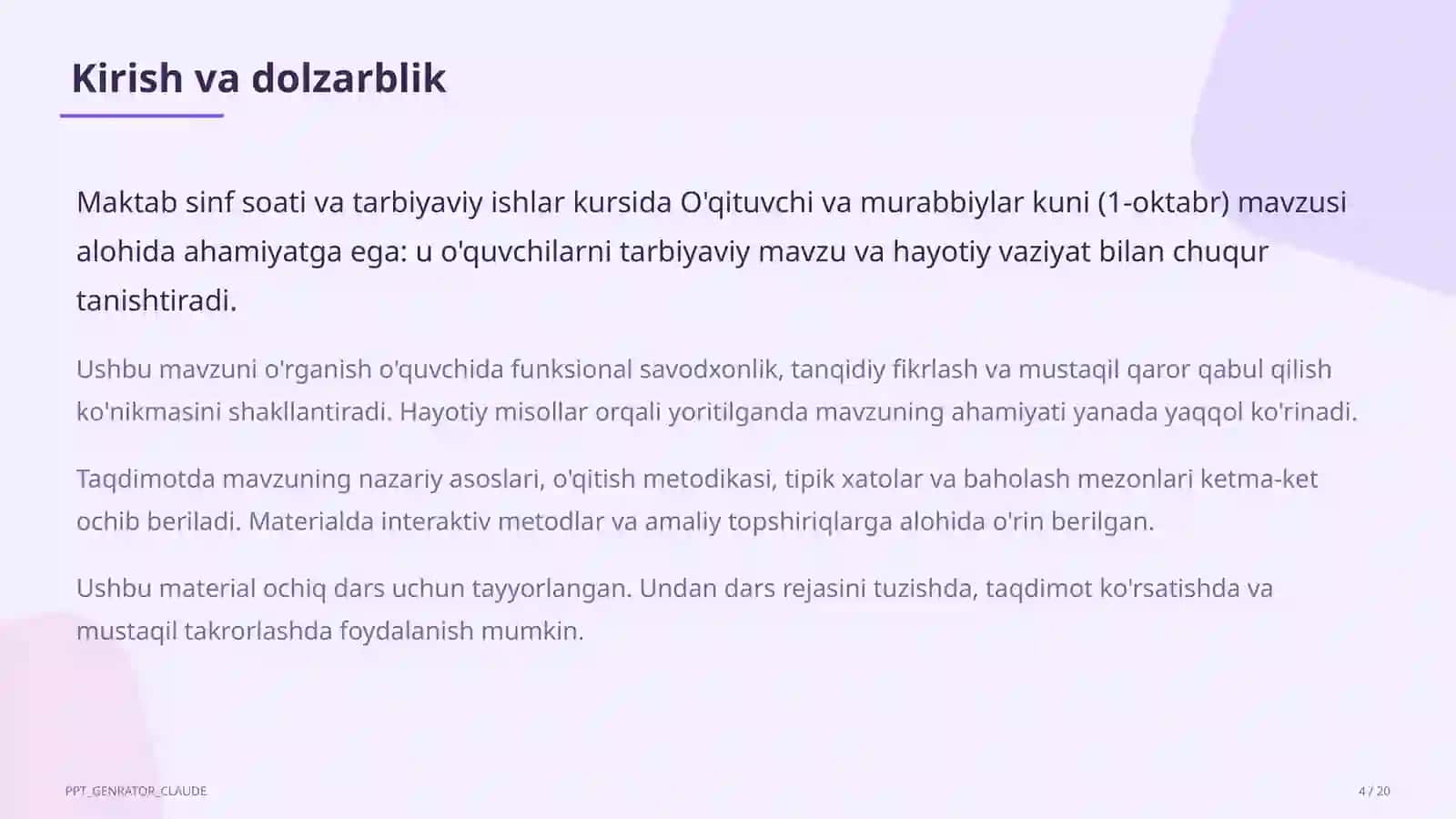O'qituvchi va murabbiylar kuni (1-oktabr) 4