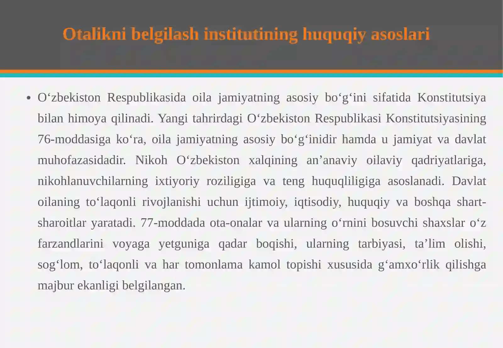 Otalikni belgilash to‘g‘risidagi ishlarni sudda ko‘rishning protsessual xususiyatlari 4
