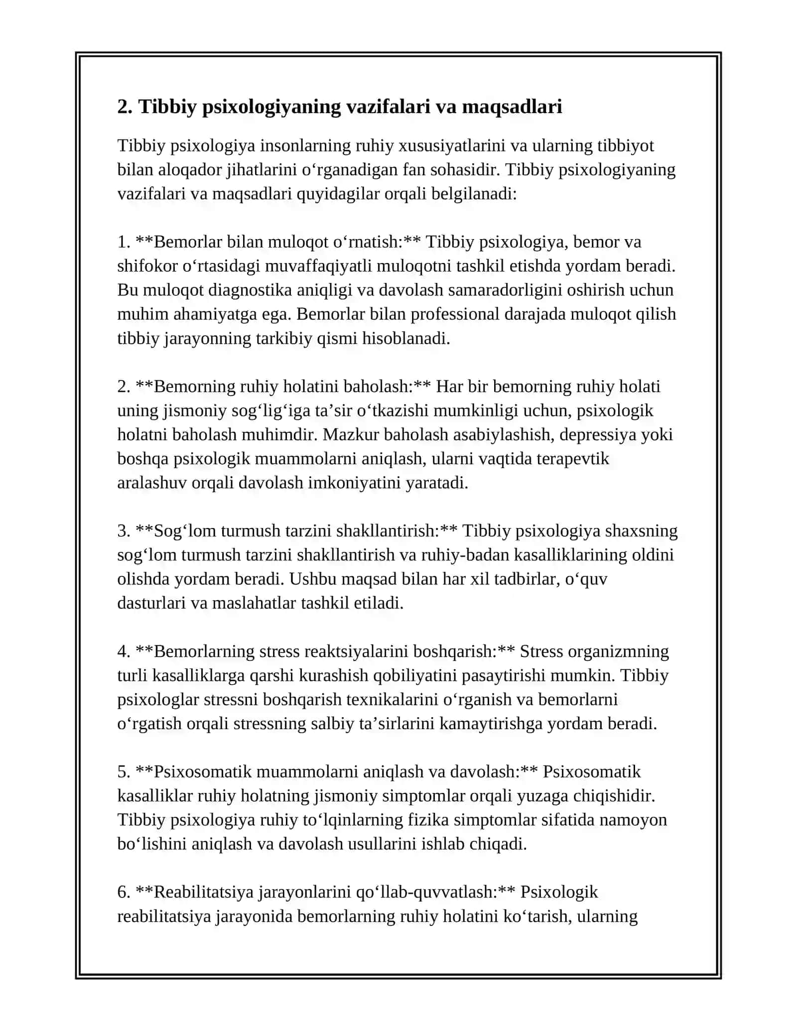 TIBBIY PSIXOLOGIYA FANIGA KIRISH, ASOSIY TUSHUNCHALAR, TIBBIY PSIXOLOGIYA TARIXI 4