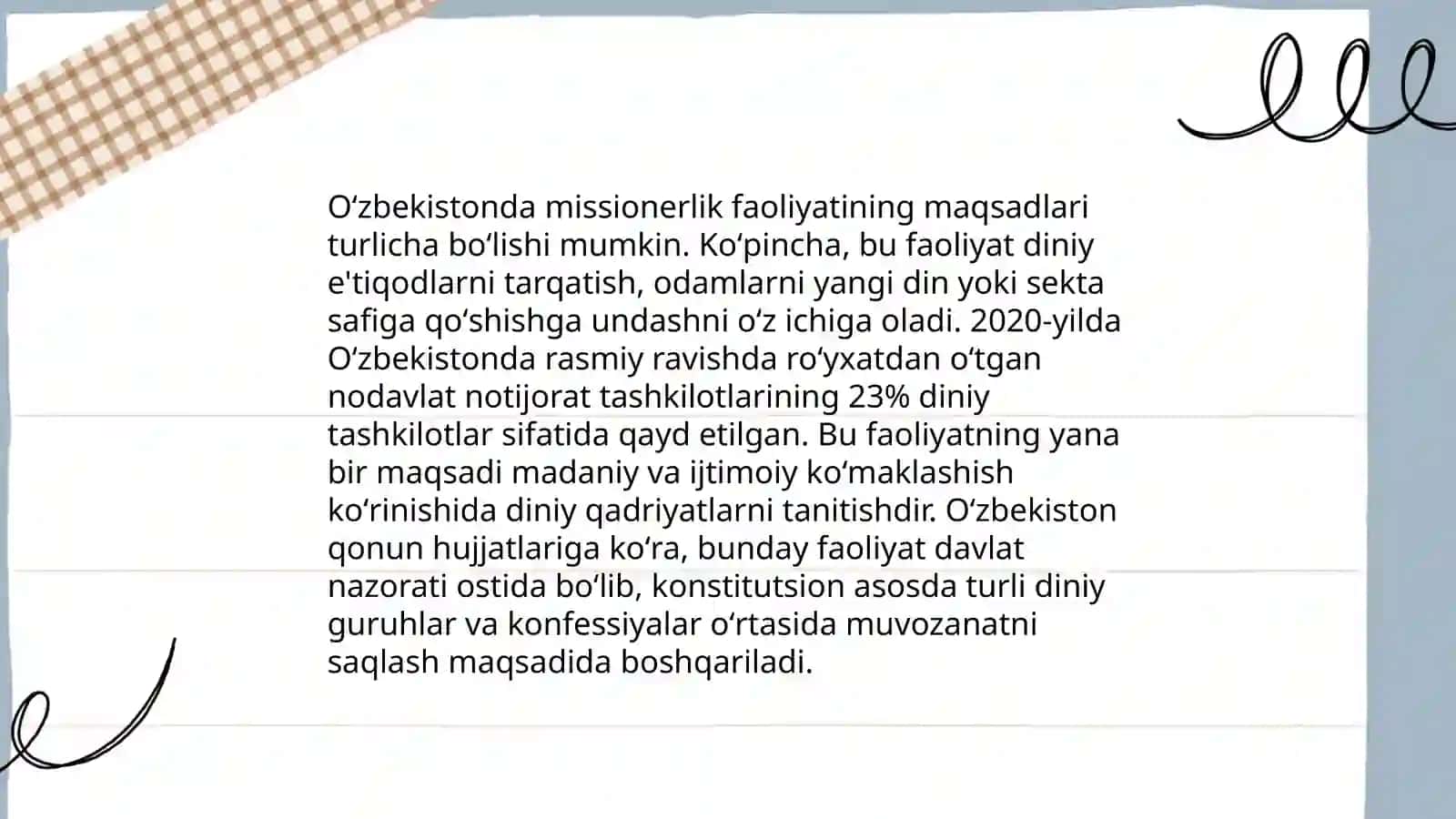 Oʻzbekistonda iskerligi saqlangan missionerlik hareketler ham olardin iskerliginin aqibetleri 4