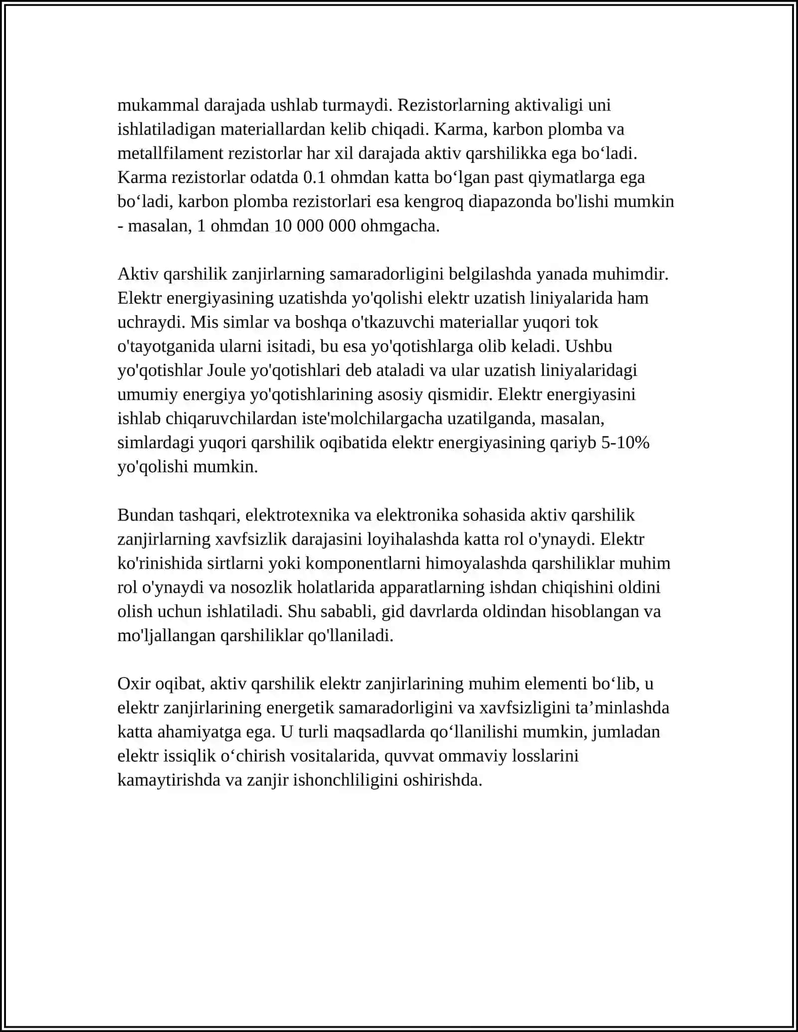 Aktiv va reaktiv qarshilikning farqi 4