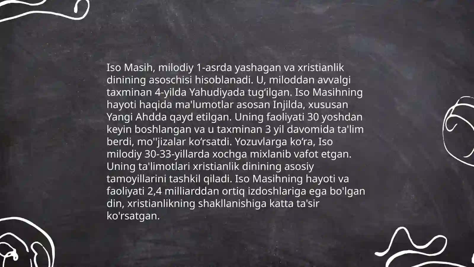 Xristianlikning paydo boʻlishi, aqidalari, asosiy yoʻnalishlari, ta'limoti va manbalari 4