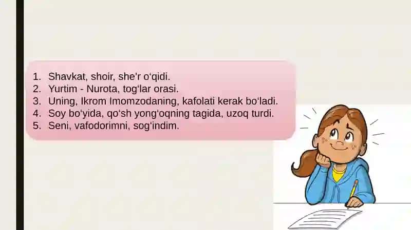 Gapda ajratilgan so'z shakllari 4