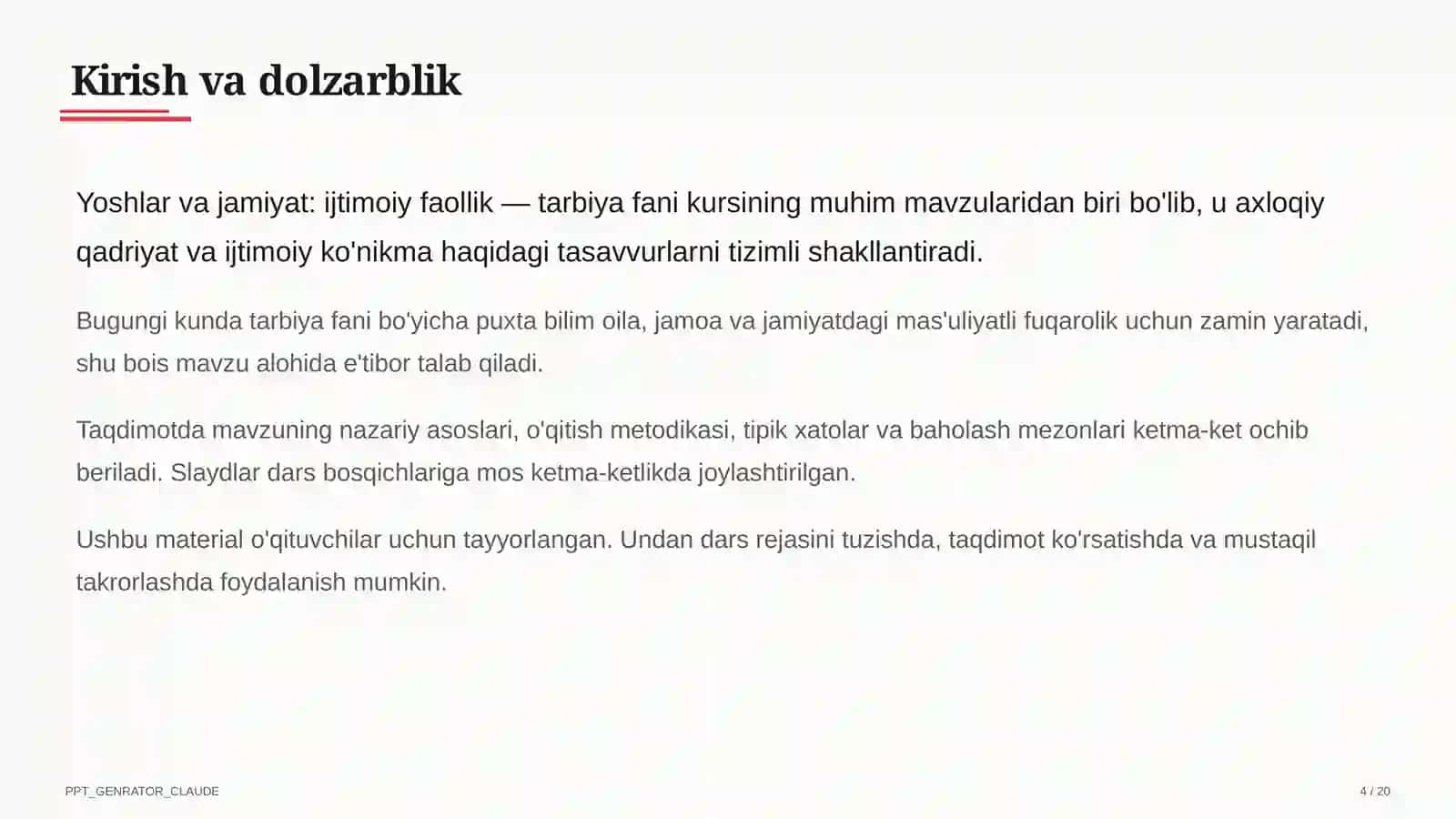 Yoshlar va jamiyat: ijtimoiy faollik (10-sinf) 4