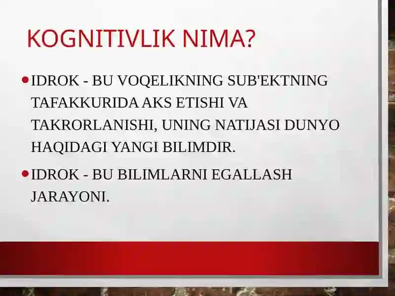 Kognitivlik va Idrok faoliyati 4