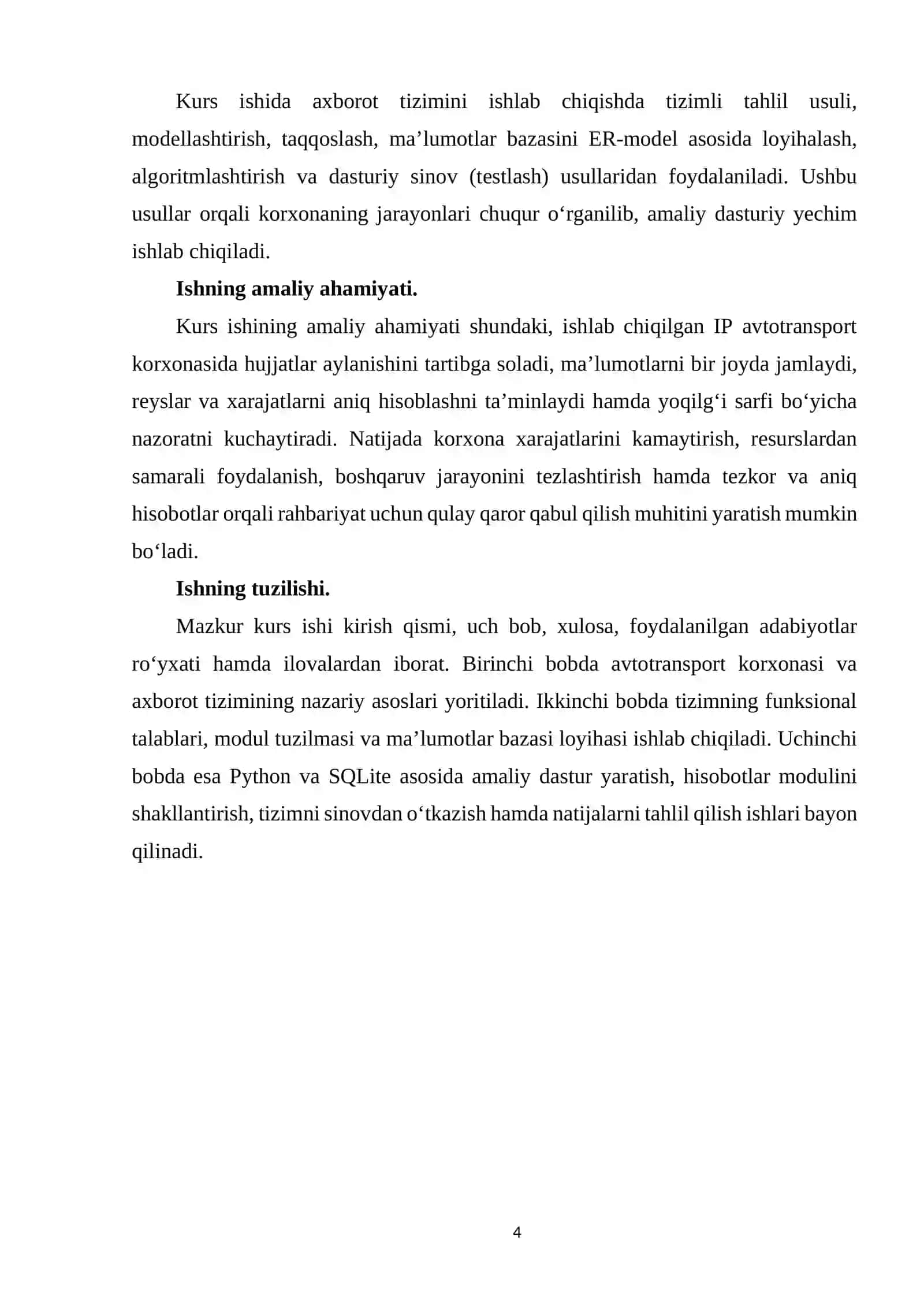 Avtotransport korxonasi uchun IPni ishlab chiqish 4