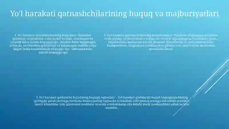 O’Zbekiston Respublikasining Xarakat Xavfsizligiga Oid Qonunlari 4