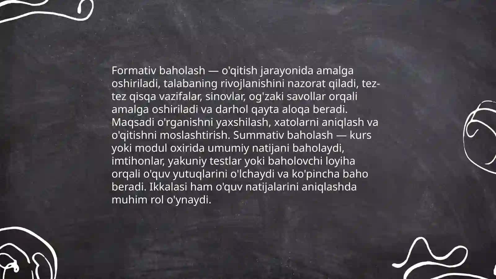 Óquvchilarni baholash mezonlari 4