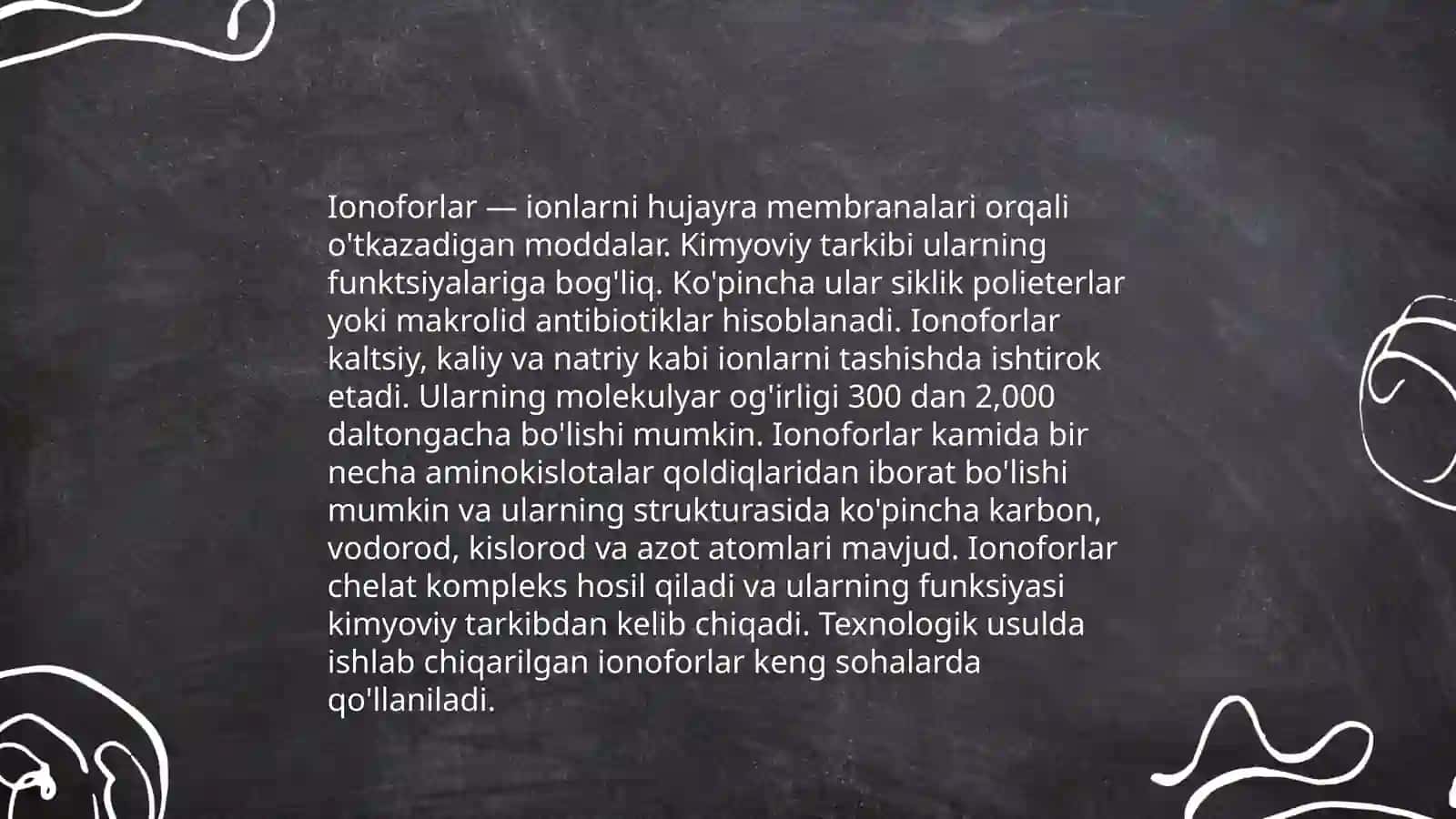 Harakatchan tashuvchilar, ionoforlar va kanal hosil qiluvchilar 4