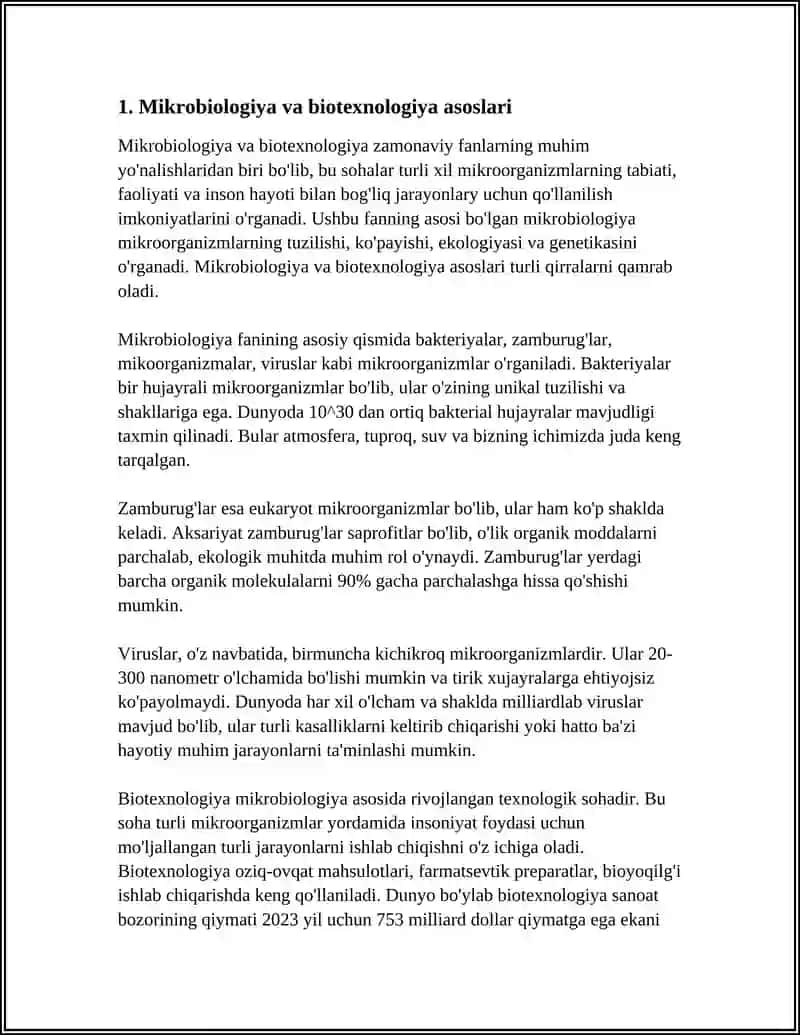MIKROORGANIZMLARNI BIOTEXNOLOGIYADA QOLLANILISHI 4
