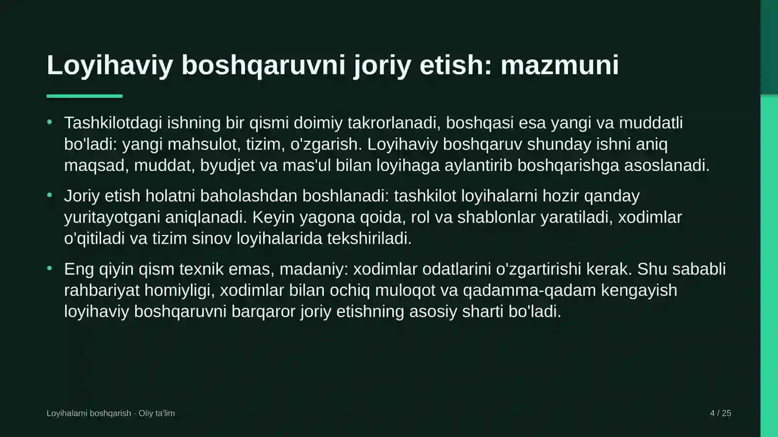 Atrof-muhitni muhofaza qilish organlarida loyihaviy boshqaruvni joriy etish 4