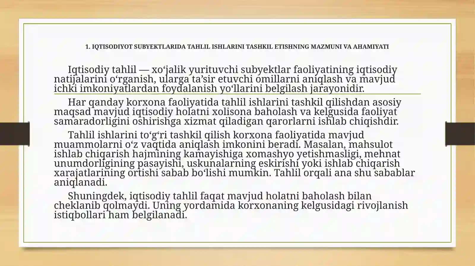IQTISODIYOTSUB'EKTLARIDA TAHLIL ISHLARINI TASHKIL QILISH BOSQICHLARI 4