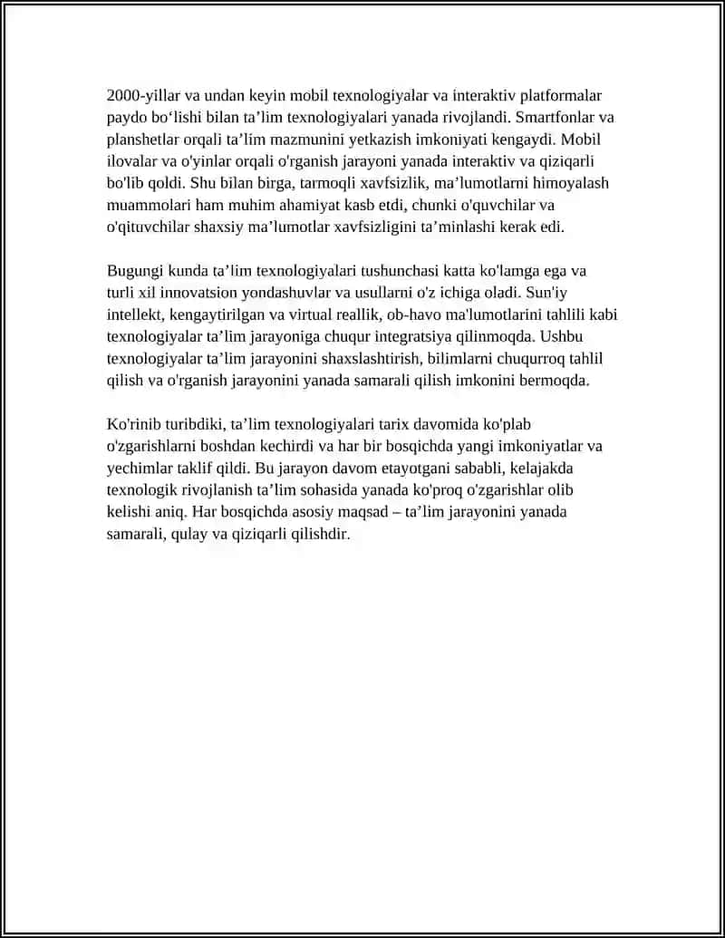 TAʼLIM TEXNOLOGIYALARI TARIXI VA ISTIQBOLLARI 4