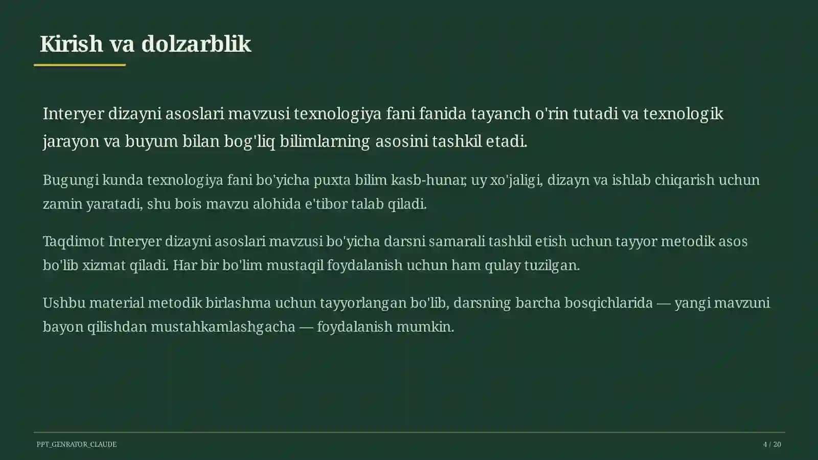 Interyer dizayni asoslari (8-sinf) 4