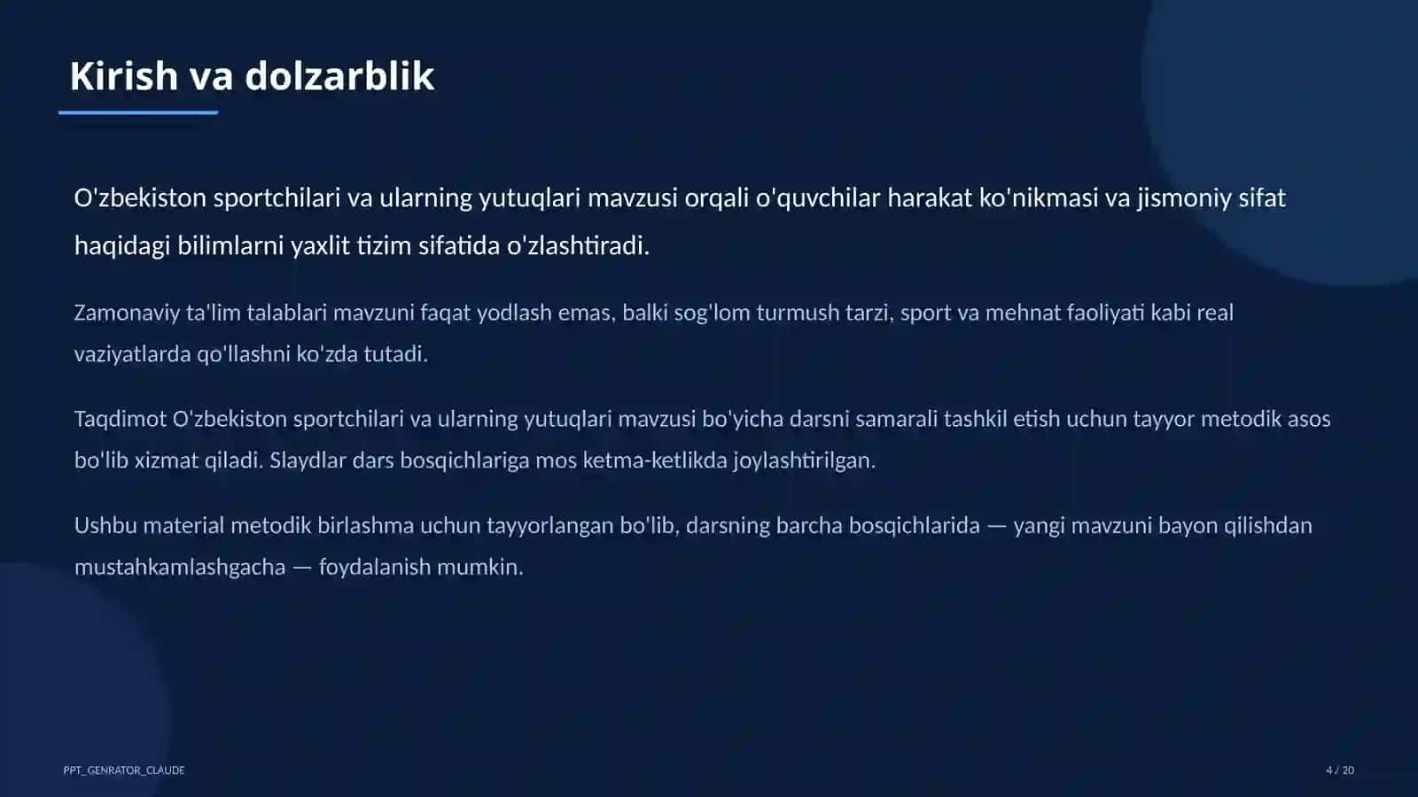 Jismoniy tarbiya (1– 11) — metodik birlashma uchun 4