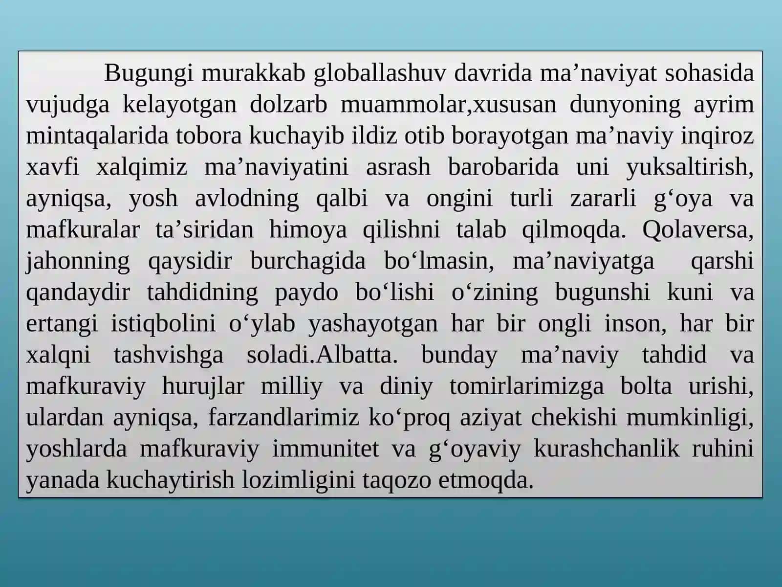 TA’LIM-TARBIYAJARAYONIDA BO‘LAJAK O‘QITUVCHILARNING MA`NAVIYATINI SHAKLLANTIRISH TEXNOLOGIYASI 4