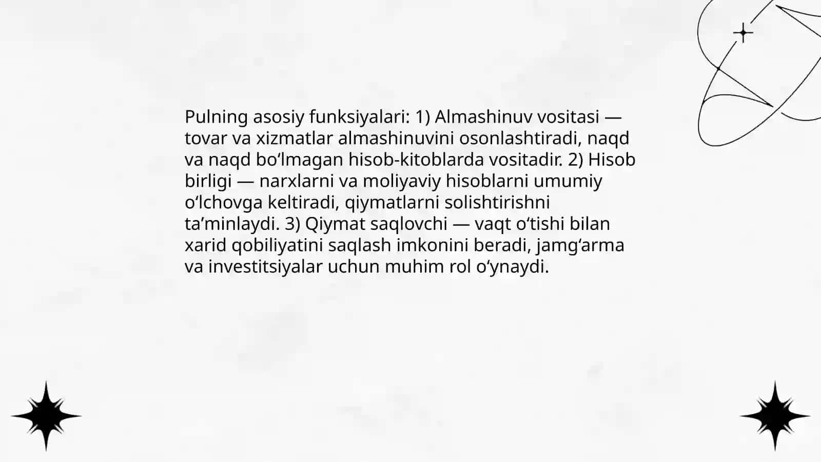 Pul aylanmasining mohiyati, naqd va naqd bo‘lmagan hisob-kitoblar 4