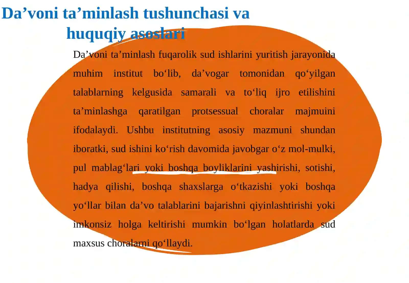Da’voni ta’minlash tushunchasi va choralari 4