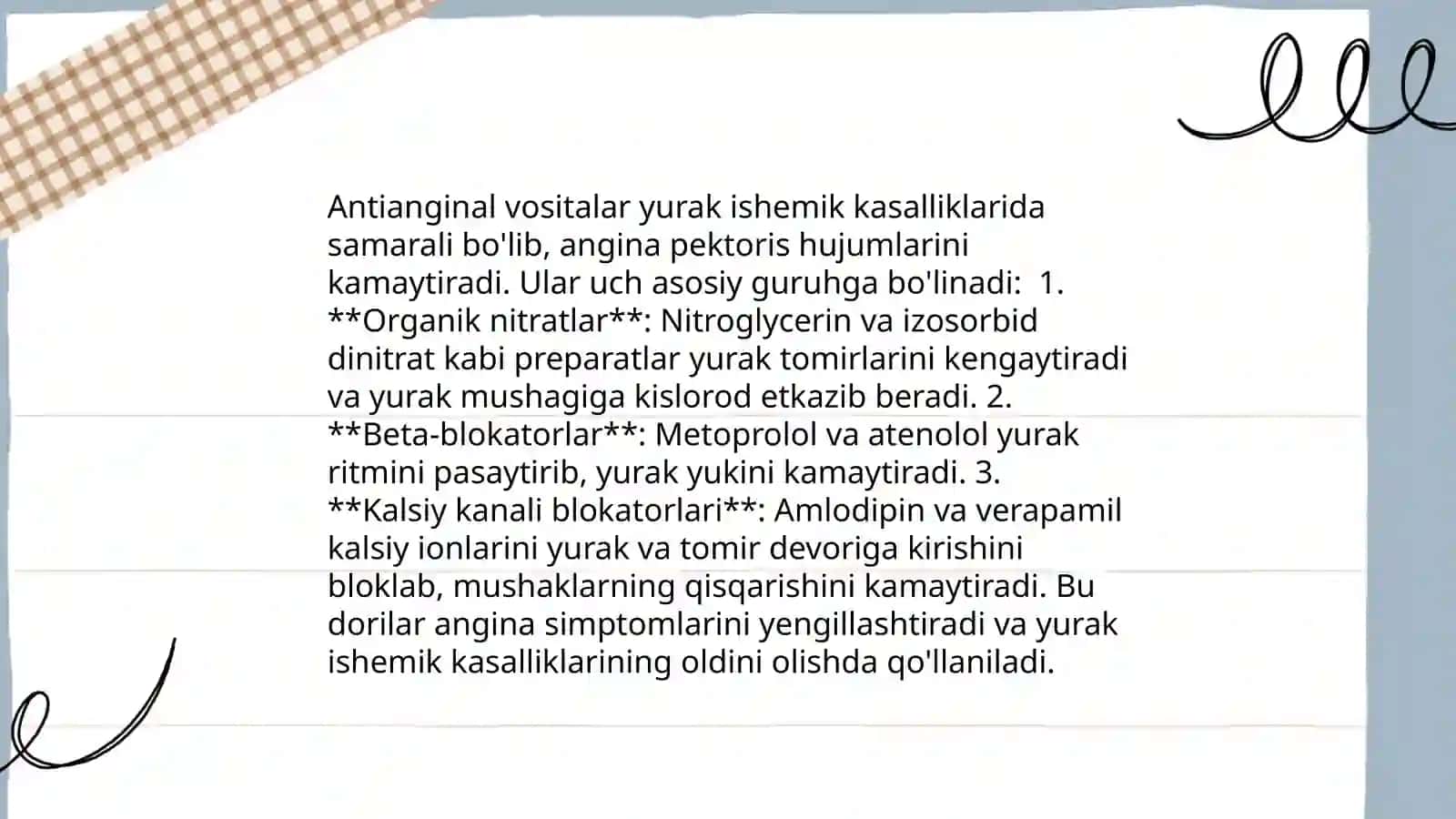 Antianginal vositalar 4