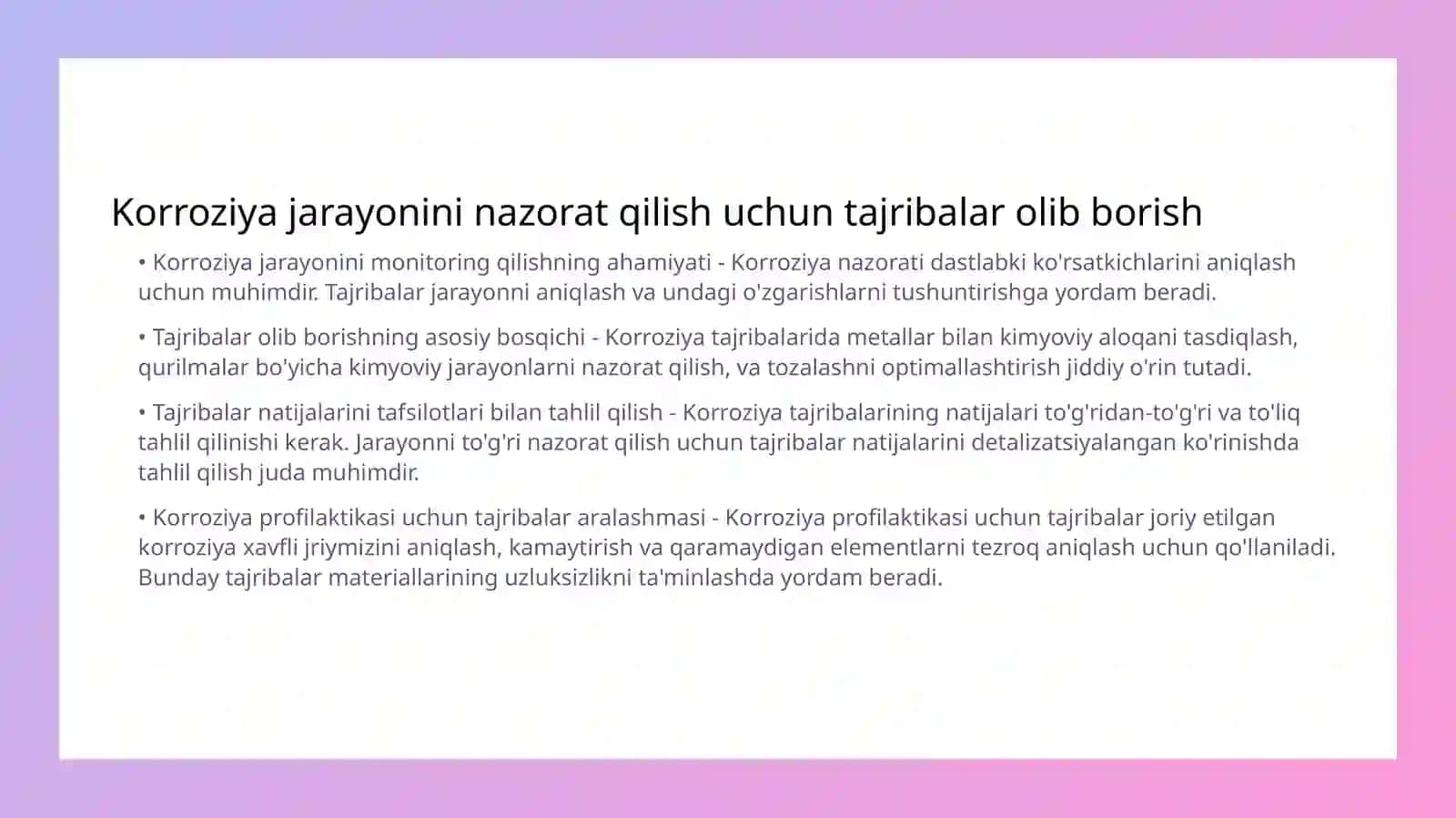 Metall qotishmalarni qiyosiy o'rganish 4