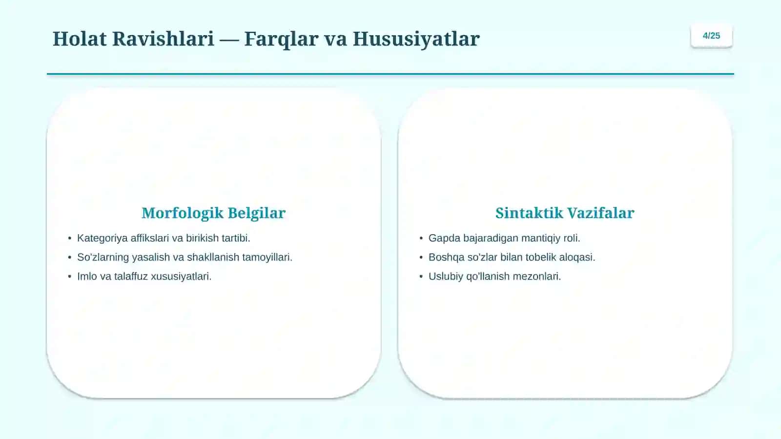 Ravish So'z Turkumi: Ma'no Turlari va Yasalishi 4