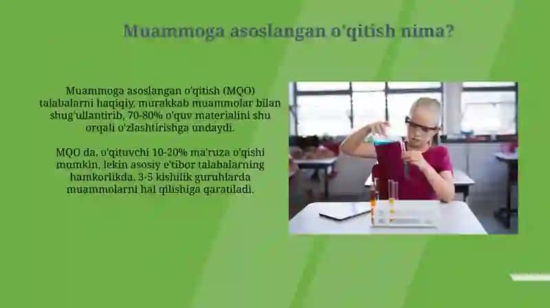 Kimyo fanlarini oʻqitishda muammolimetodlardanfoydalanish 4
