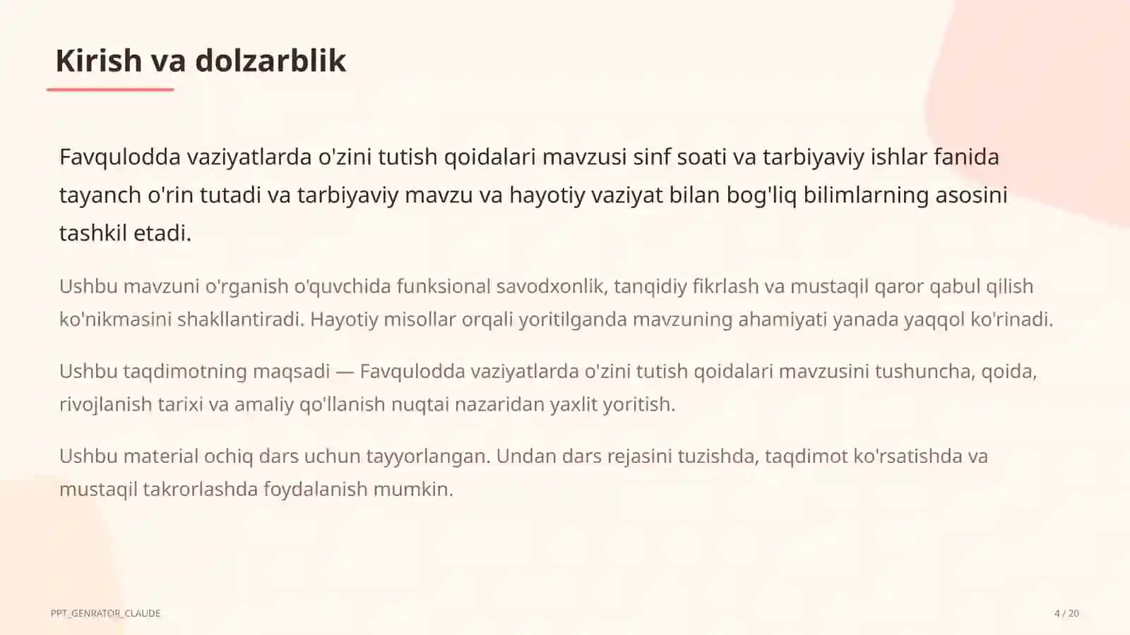 Favqulodda vaziyatlarda o'zini tutish qoidalari 4