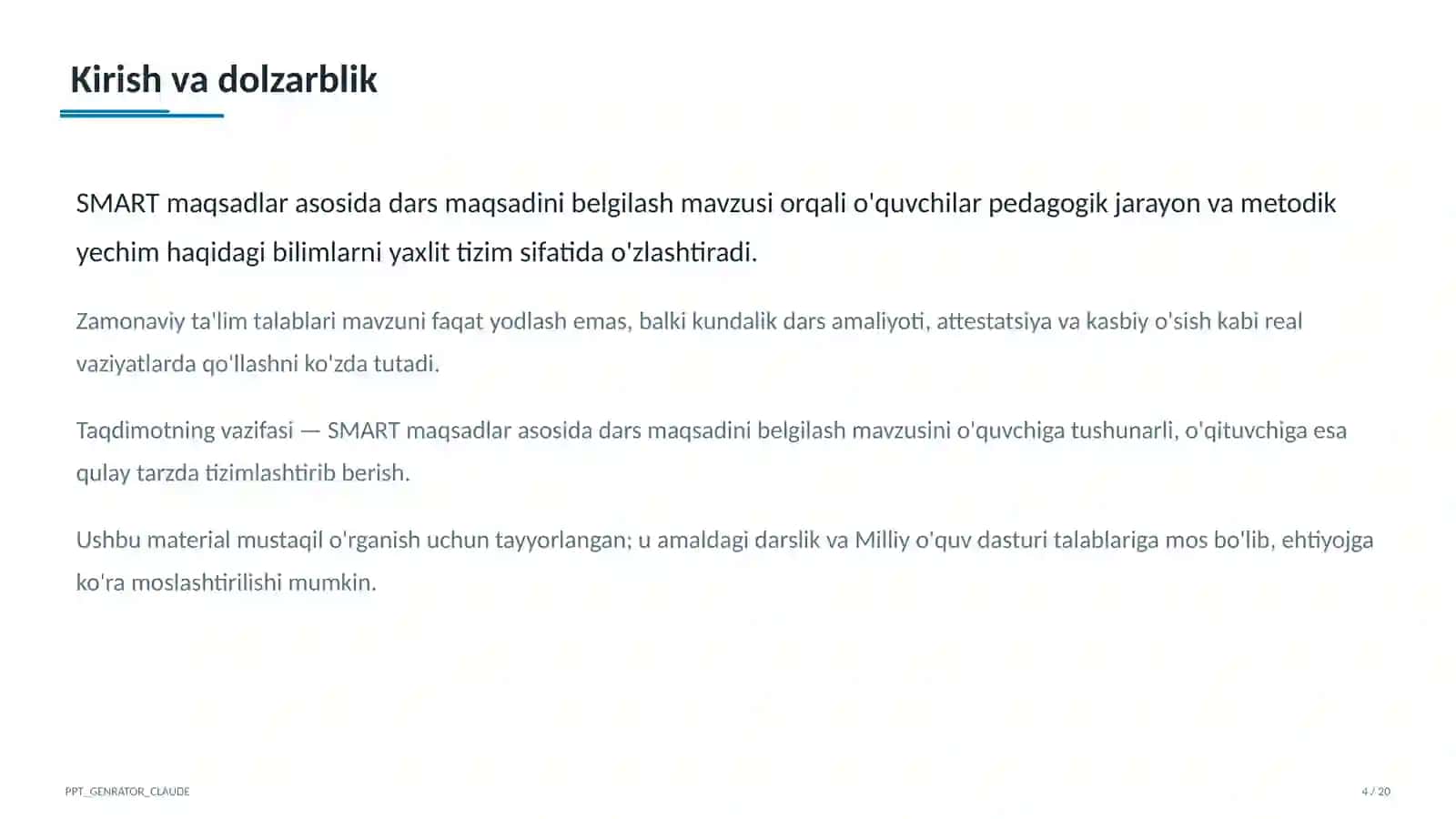 SMART maqsadlar asosida dars maqsadini belgilash 4