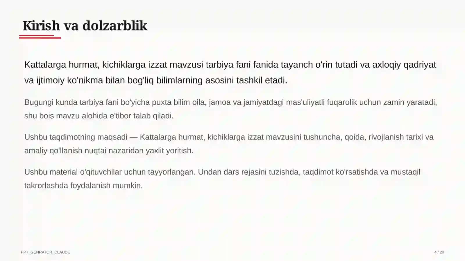 Kattalarga hurmat, kichiklarga izzat (2-sinf) 4