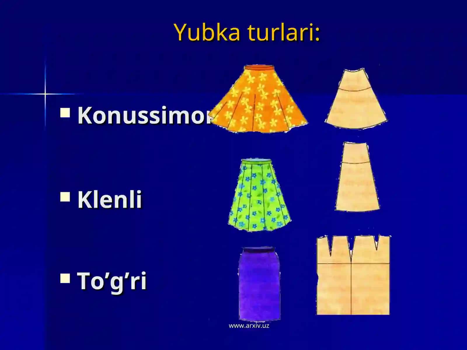 Konussimon va klenli yubkalarandazasini chizish 4