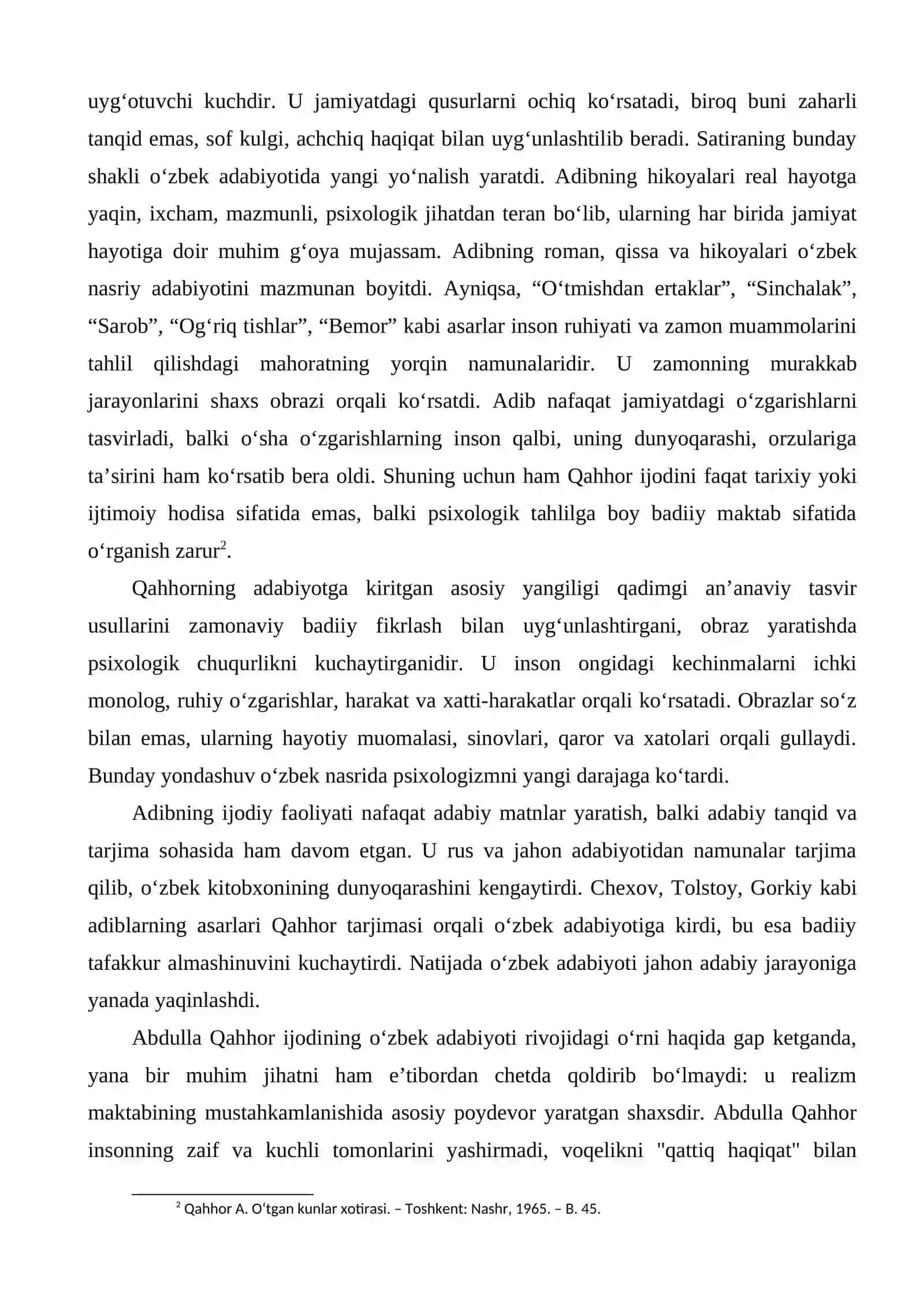 Abdulla Qahhor ijodi va “O‘tmishdan ertaklar” qissasining yaratilish zaminlari 4