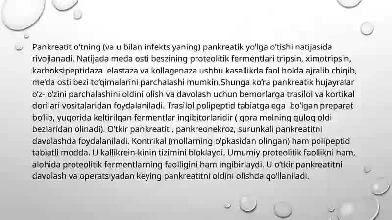 Pankreatit rivojlanishining biokimyoviy asoslari 4