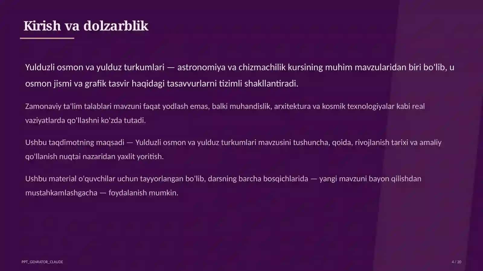 Yulduzli osmon va yulduz turkumlari (8-sinf) 4