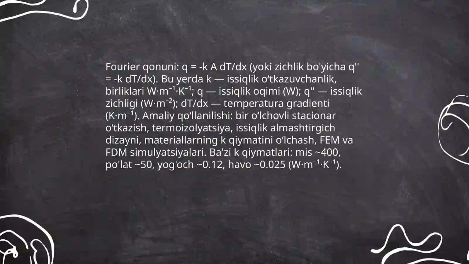 Issiqlik oʻtkazuvchanlikni oʻrganish 4