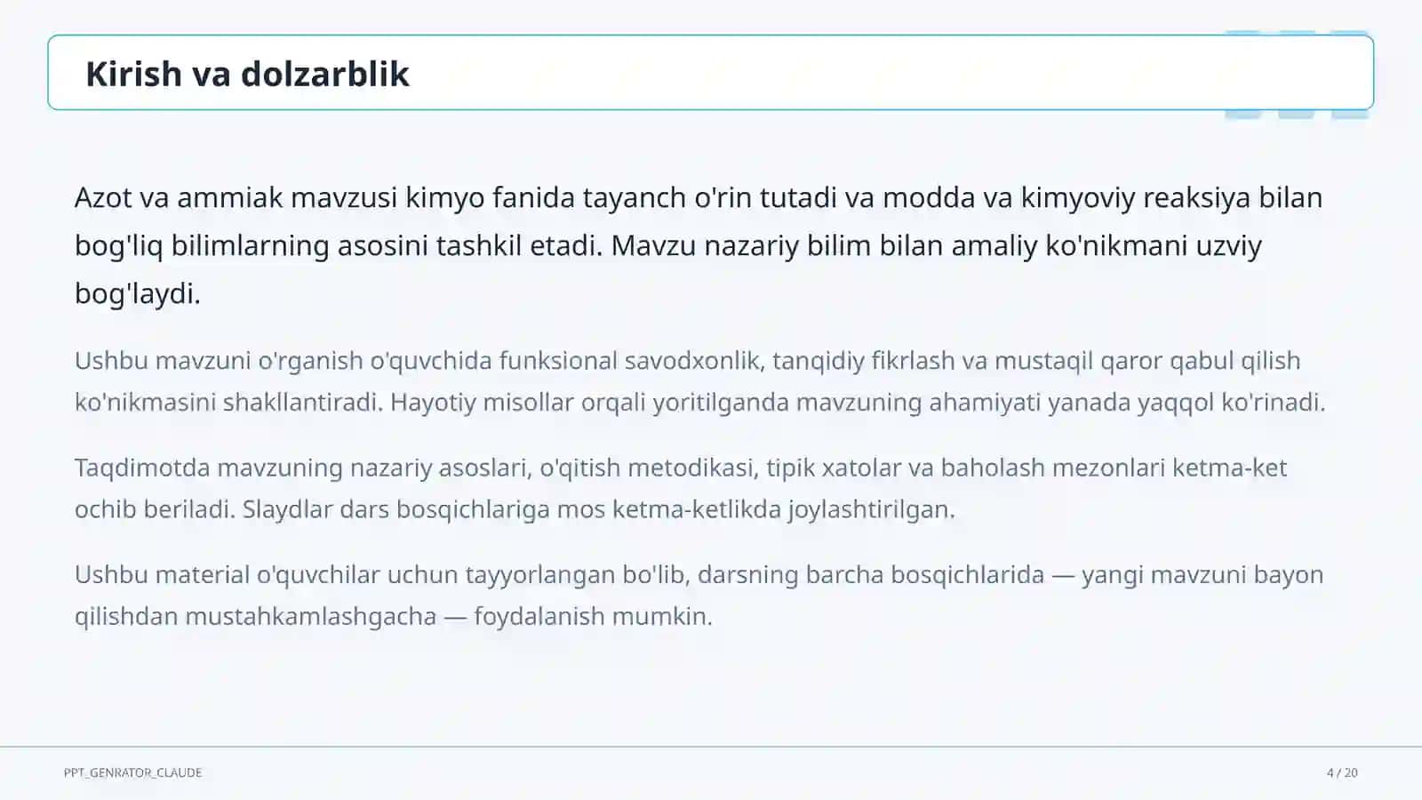 Azot va ammiak (9-sinf) 4