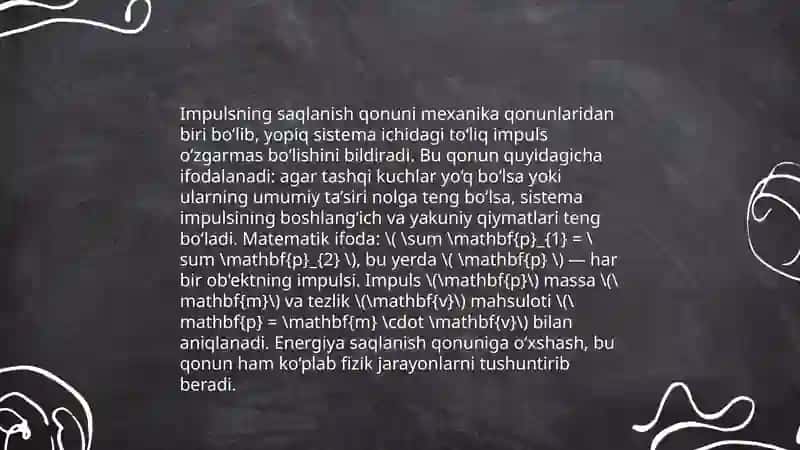 Saqlanish qonunlari va Lagranj tenglamalari 4