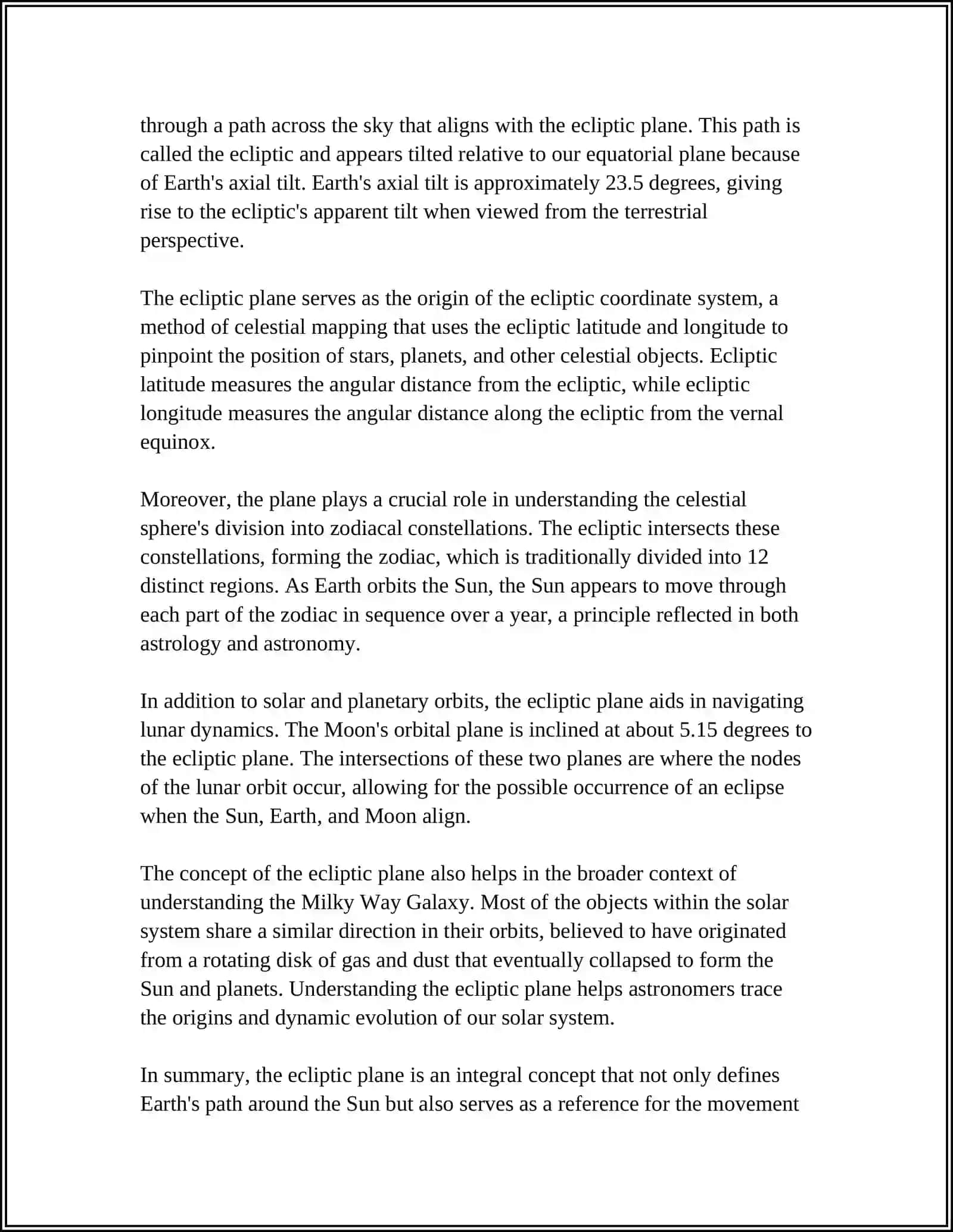 ECLIPTIC APPROACH LESSON PLAN 4