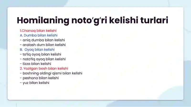 Tugʻruq biomexanizmi. Lovset va Moris-Smeyli-Veyta usullari 4