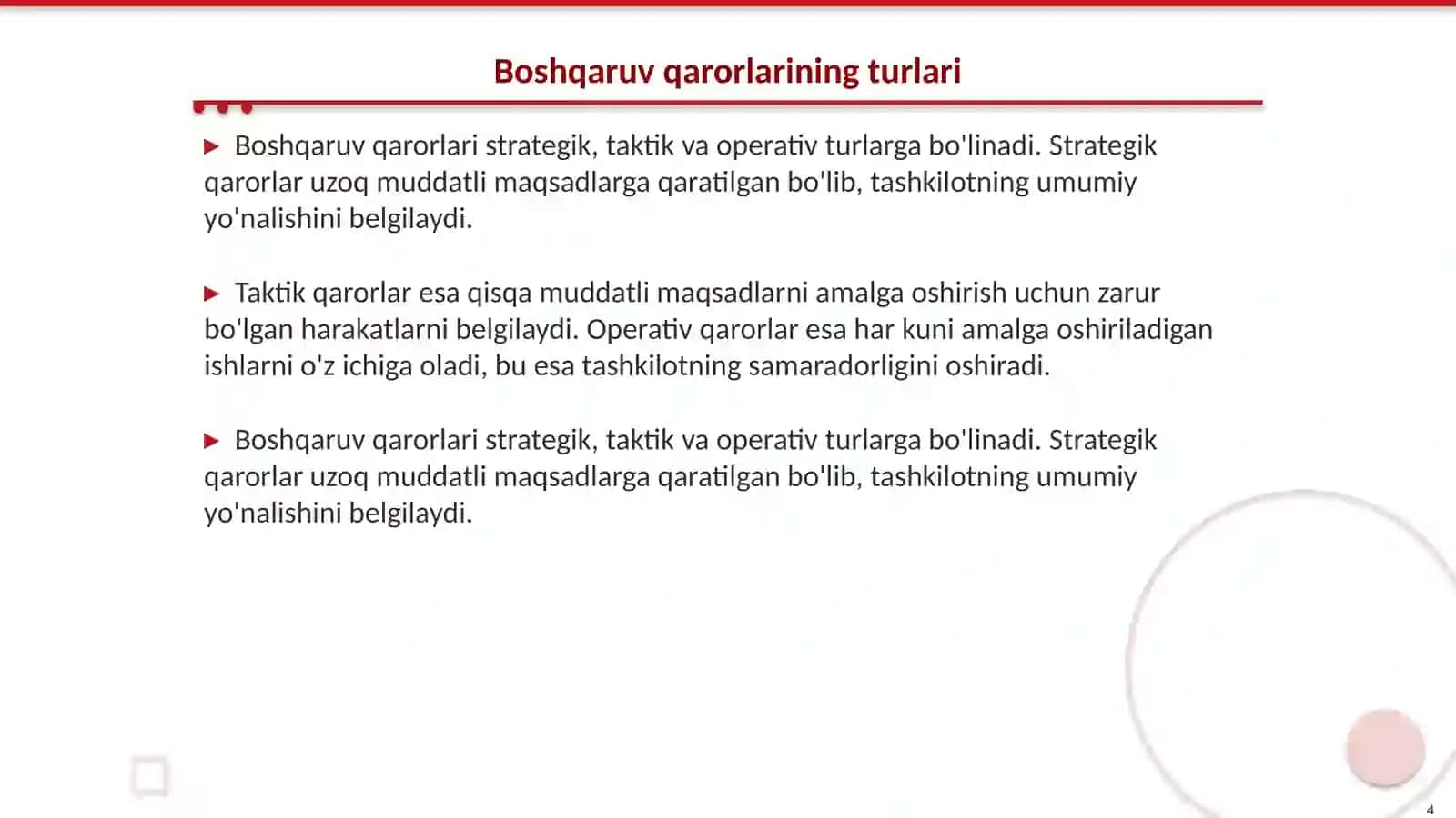 Boshqaruv metodlari Va boshqaruv qarorlari 4