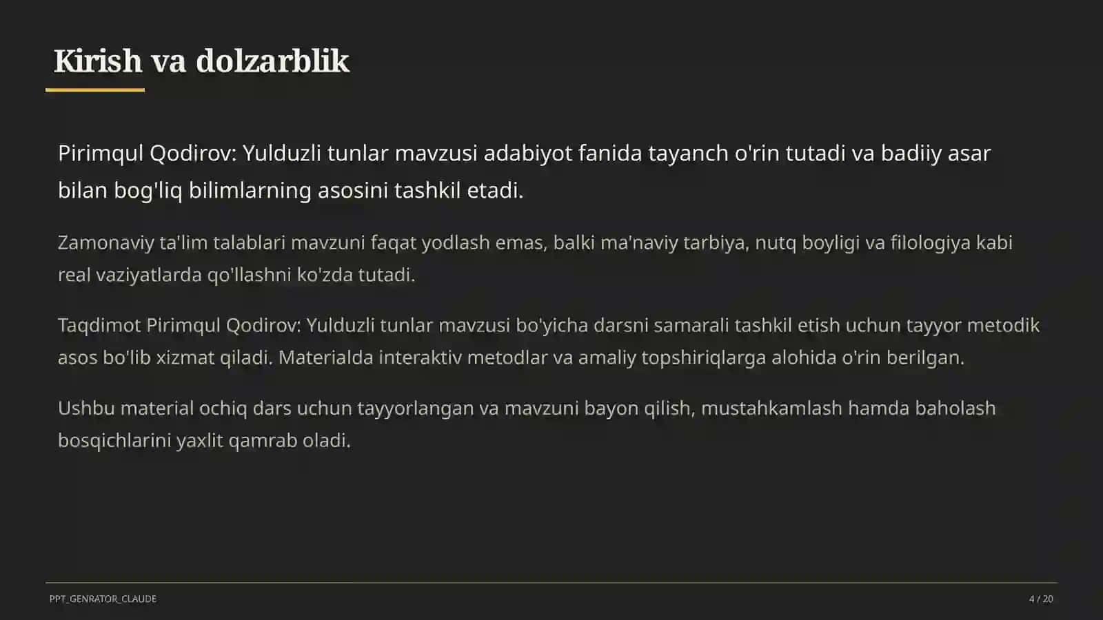 Yulduzli tunlar (11-sinf) 4