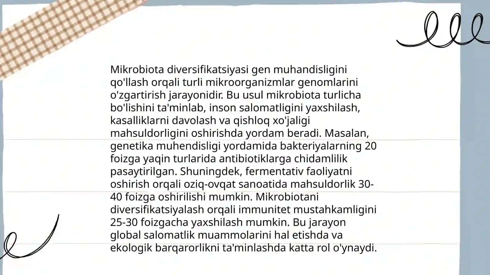 Mikroorganizmlarni gen muhandisligida qoʻllanilishi va ushbu yoʻnalishda erishilgan yutuqlar 4