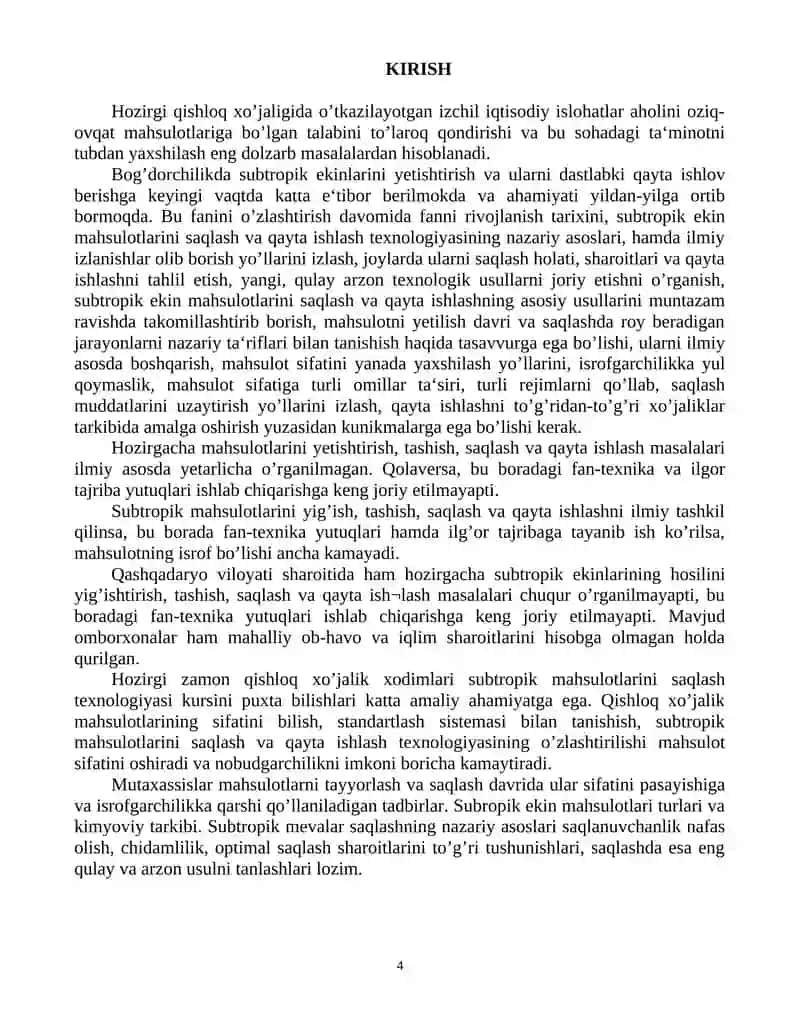 Qishloq xo‘jalik mahsulotlarini saqlash va dastlabki ishlash texnologiyasi 4