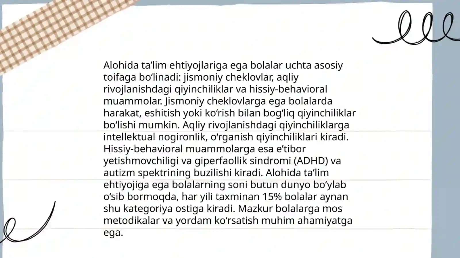 Alohida taʼlim ehtiyojlariga ega bolaning taʼlim marshrutining modeli 4